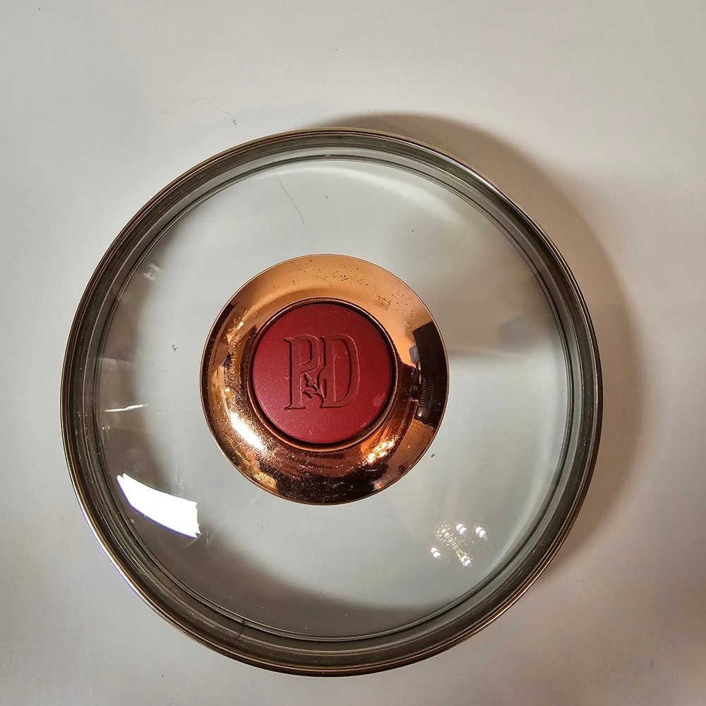 Paula Deen 6 Inch Replacement Glass Lid Rose Gold Knob Red PD Logo‎ Vented